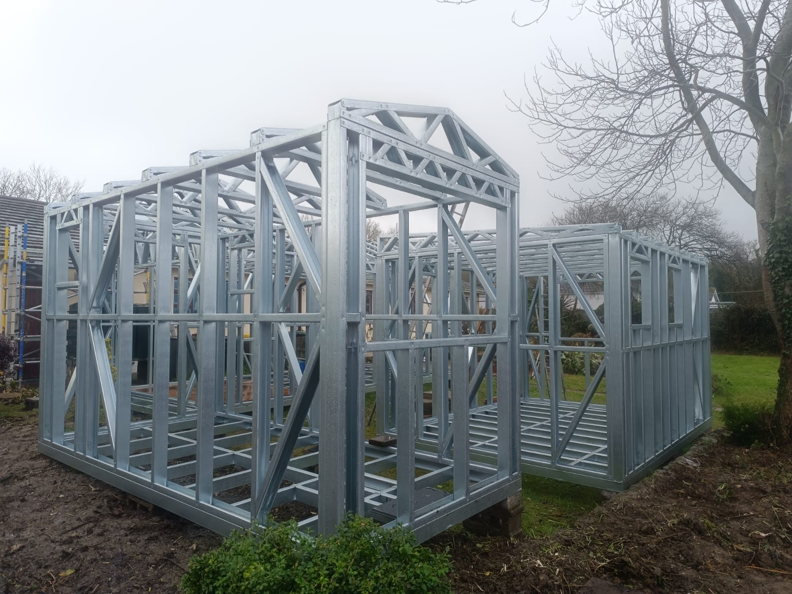 Steel frame skeleton view 1